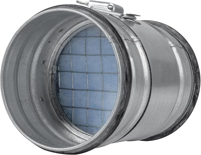 Vent Systems 4" Inch Inline Air Filter - Duct Filter - G4 Class Filtration Purifier System with Steel Mesh Screen - Air Vent Filters for Dust Collection/Air Purification - Rigid/Flexible Vent Hose