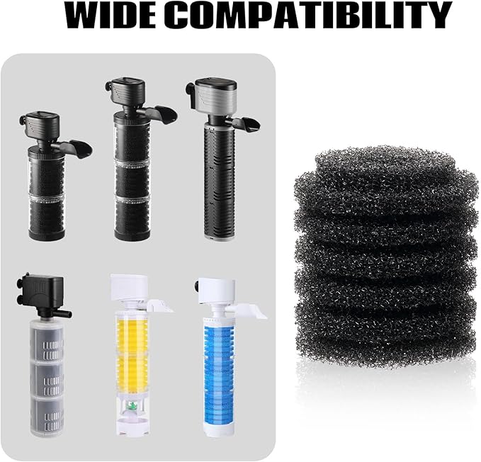 SainSmart Aquarium Filter Sponge, 3 Pack Biochemical Cotton Replacement Sponge, Filter Accessories for Fish Tank