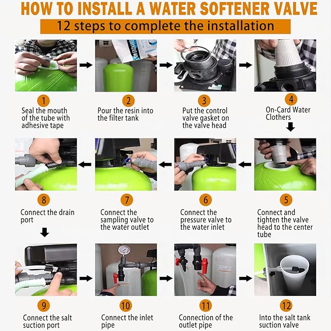 5600SXT Water Softener Valve,Flow Rate Type Control Head,Timer Valve Water Softener,High Performance Digital Metered on Demand Replacement Head with Display and Water Distributor(110V,10W)