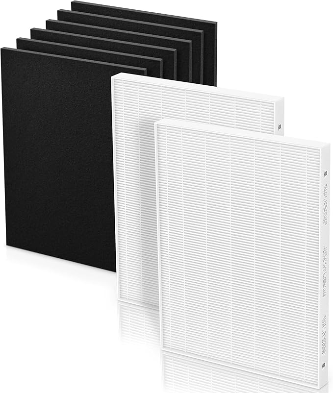 Aera Max 300 HEPA Filter Replacement Compatible with Fellowes Aeramax 290/300/DX95 Purifiers HEPA Air Filter 9287201, Also Fit AP-300PH HF-300, 2 HEPA & 6 Carbon Pre-Filter