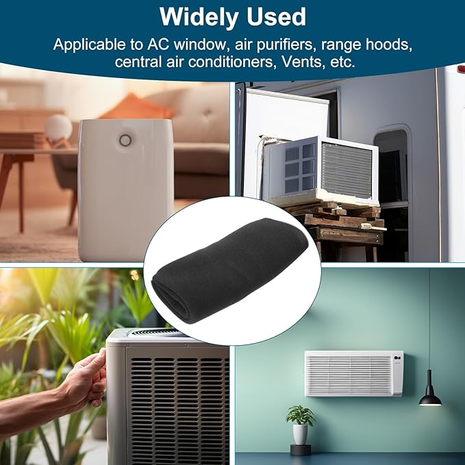 PATIKIL 39" x 39" x 0.6" Air Conditioner Filter Replacement, Washable Reusable Cut to Fit Foam Filter Air Filter for RV AC Vent Window Purifiers Computer, 40PPI
