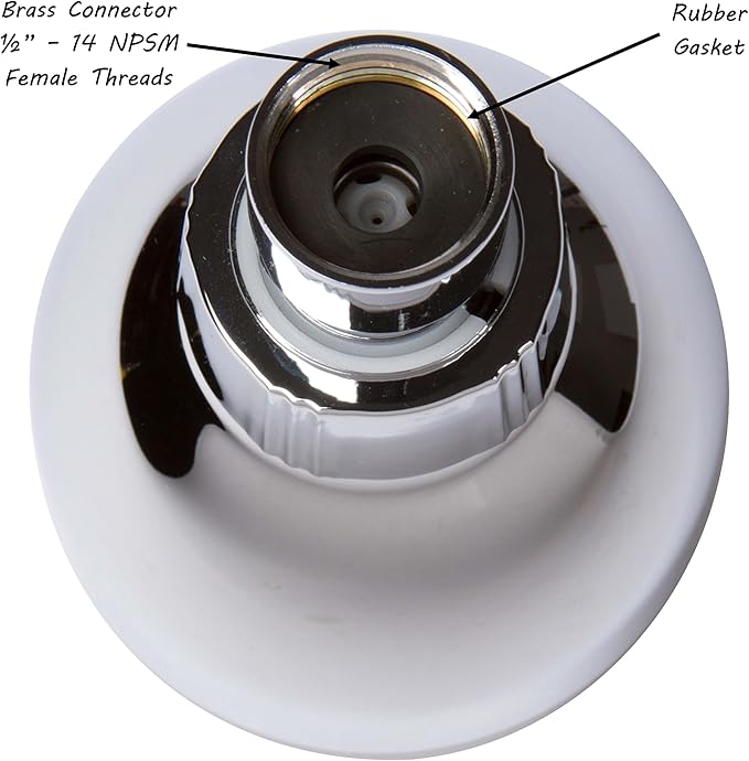 Pressure Boosting Shower Head - High Pressure Water Saver Showerhead Best For Low Flow Showers, 1.8 GPM - Chrome & California Certified