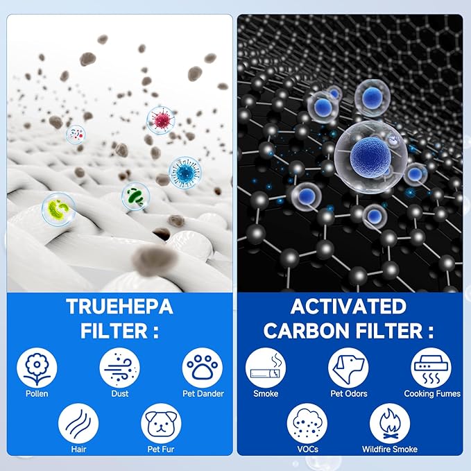 2-Pack True Replacement Filter Compatible with Afloia Fillo/Halo/Mook-a Allo, 3-in-1 High Efficiency True Filter for Fillo Filter