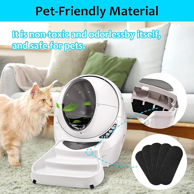 Ceiling Fan Filters for Blades Easy-Stick Strong Fixity Activated Coconut Carbon Fan Filter for Ceiling Fan, Universal Fan Blade Air Fresh Purifier Cat Litter Box Filter, White (Black-15pcs)