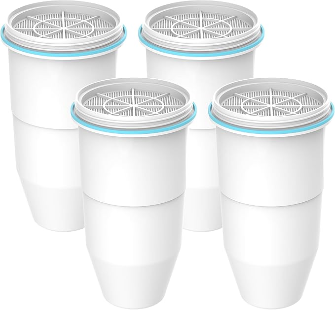 AQUA CREST NSF/ANSI 53 Certified 6-Stage Replacement Water Filters, Replacement for ZR-017 Pitcher Filters and Dispenser Filters, Reduce TDS, Lead, PFOA/PFOS, Chlorine, Bad Taste and Odor,4Packs