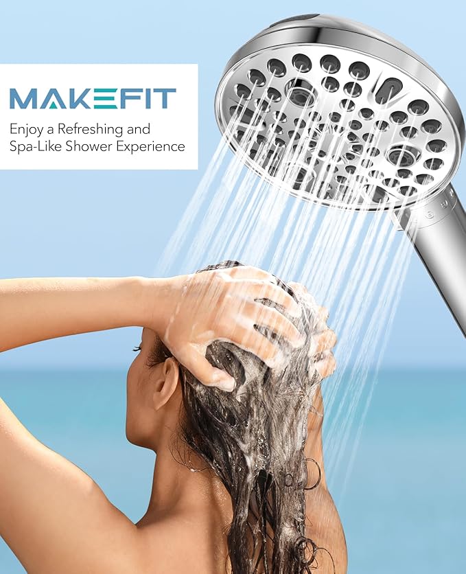 Handheld Shower Head with Filter - High Pressure Shower Head with 10 Spray Modes, Hard Water Softener Showerhead with Hose, Bracket and Shower Filters to Remove Chlorine and Heavy Metals