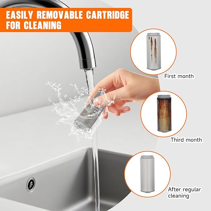 40 Micron Brass Sediment Filter, Reusable Sediment Water Filter for Washing Machine, Shower,Gardens, Well Water Traps Sand Particles, Rust, and Copper Shavings (Chrome)