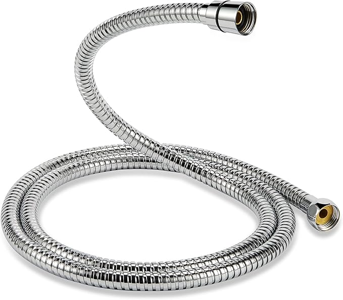 Handheld Shower Head, 6" Chrome Face 6 Spray Setting Shower Head with High Pressure, Brass Swivel Ball Mount and Extra Long Flexible Stainless Steel Hose