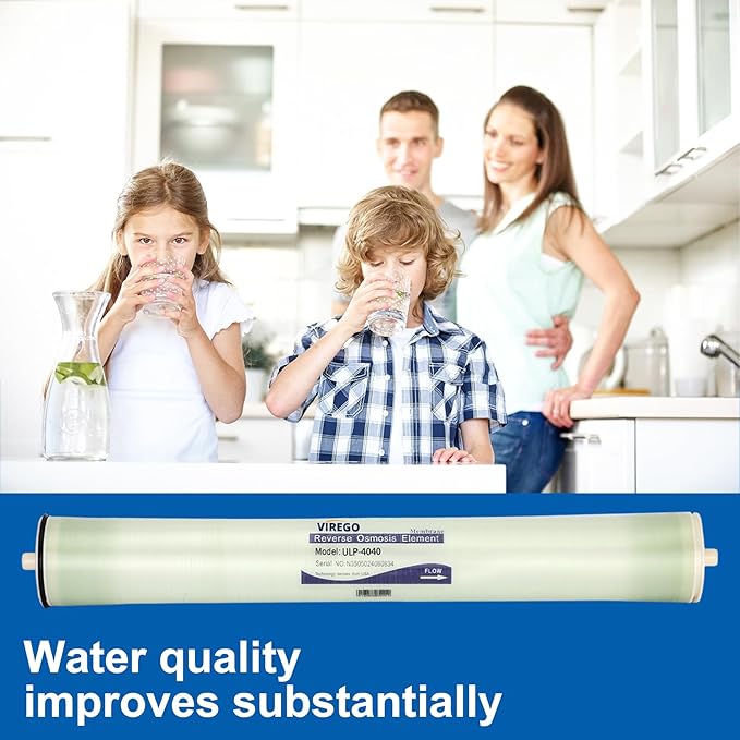 ULP-4040, 4040 ULP Membrane for Ultra Low Pressure Commercial Membrane, ULP-4040 Membrane for Industrial, Agricultural, Whole House, NSF Certified, Salt Rejection 99.3%, 2600GPD