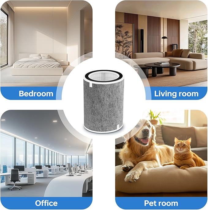 HP200 HP201 HP202 Replacement Filter Compatible with Shark HP200 Series, HP202 HP201 HP232 HP302, UA205 and HC502 Air Filter Replacement, Compare Part HE2FKBAS, HE2FKBASMB