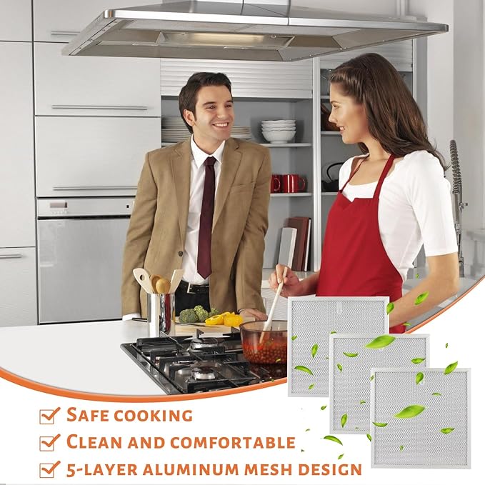 2 Pack S99010467 Range Hood Filter Replacement 5 Layer Aluminum Mesh Hood Grease Filter Fit for Broan Range Hood Filter BXT1 &Nutone AR1 series 99010467