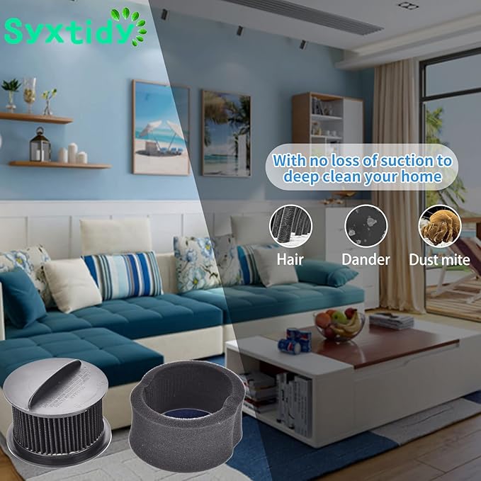 Filter Replacement for Bissell Powerforce Helix Rewind Pet Compact, Turbo Bagless Deluxe Vacuum, Part 203-7913,32r9,1240,82H1,2037913,62x5,65793,68c71, 2 Pack