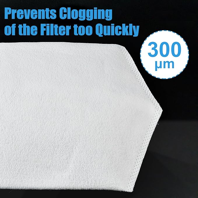 7 Inch Rectangle Filter Sock, 8 Pcs Saltwater Aquarium Filter Bags 300 μm Aquarium Filter Accessories for Saltwater Freshwater Fish Tank Filter