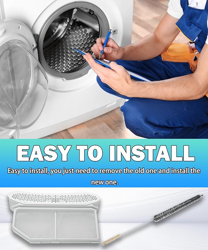 00752387 Dryer Fluff Filter Assembly Compatible With Bosch Dryer, Dryer Lint Screen Replaces 00753637, 752387, 753637 AP5984732 PS11724770