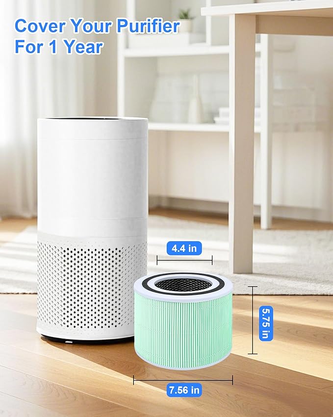 Core 300 High Efficiency Air Purifier Replacement Filter for Levoit Core 300, Core 300S Core 300-RF,Core P350,3-in-1 Activated Carbon Filter, 2 Pack(Green)