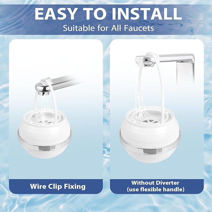 Bath Filter, 8 Stages Bath Water Filter, Bath Flter for Tub to Removes Lead, Chlorine and Fluoride, 2,500 Gallons of Filtration, Water Softener, BPA Free