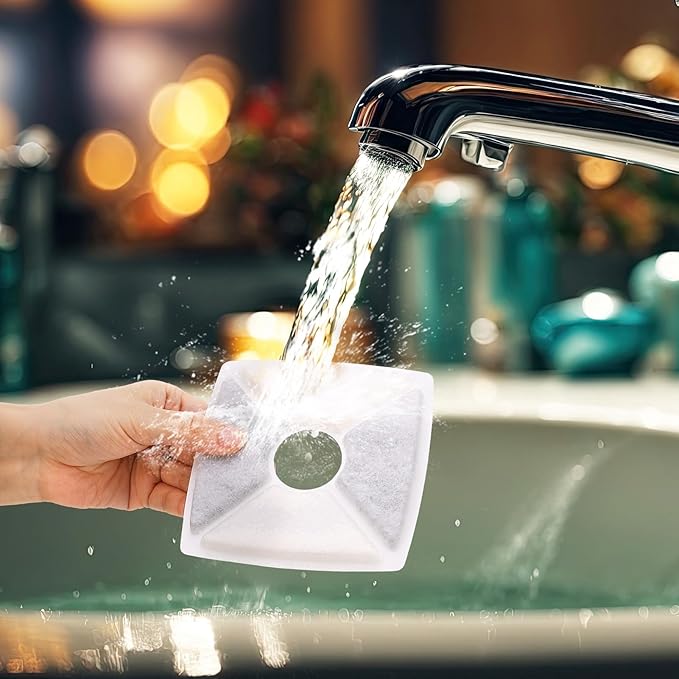 20 Pcs Cat Water Fountain Filters - Pet Water Fountain Filters 3 Triple Filters Replacement with Lonic Resin and Activated Carbon for Square 84oz/2.5L Automatic Pet Fountain Cat Water Fountain