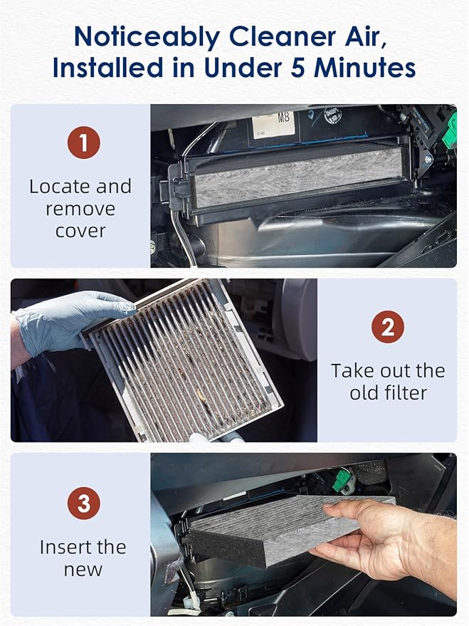 CF10285 Cabin Air Filter with Activated Carbon, Replacement for CP285 Toyota Lexus Scion Camry Corolla Tundra Highlander Prius, A/C In-Cabin Car Filters, 10-Pack