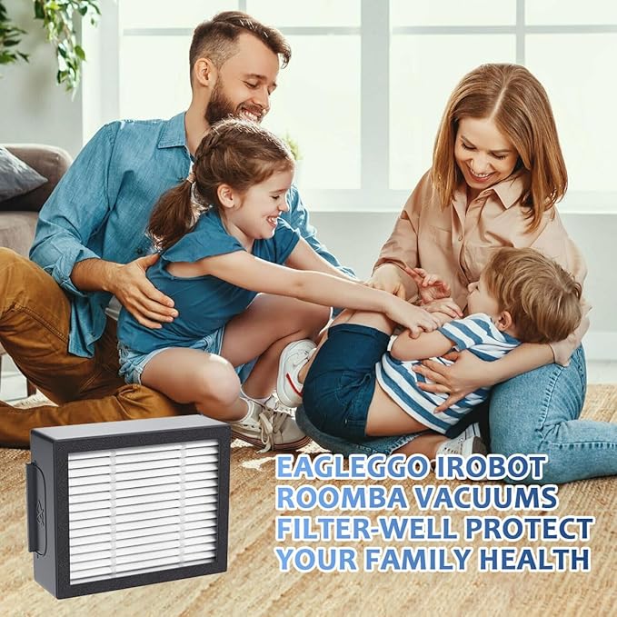 9-pack 4639161 High-Efficiency Filter for iRobot Replacement Parts Vacuum Filter, Roomba e, i & j Series, and Roomba Combo i1+ i3 i3+ i4 i5 and j5 Series