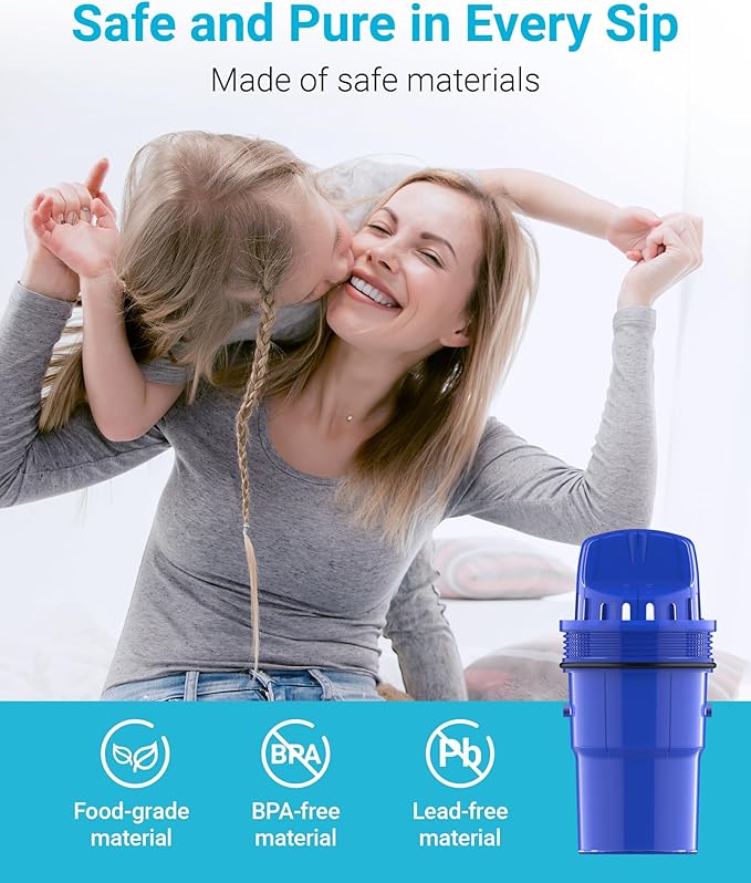 4 Packs Pitcher Water Filter Replacement for All PUR®, PUR® Plus Pitcher and Dispenser Filtration Systems, CRF950Z, PPF951K, PPF900Z, NSF Certified, AQUA CREST