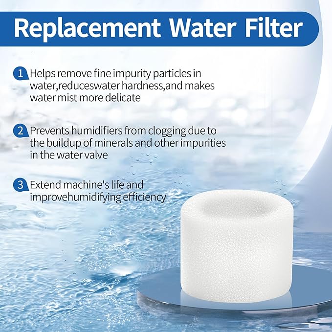 12-Pack Humidifier Premium Replacement Filters for LEVOIT Superior 6000S Smart Evaporative Humidifier + 6-Pack Top Fill Humidifier Filters Replacement, Gray