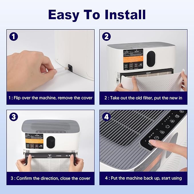 AP510 & AP450 Replacement Filter for Whirlpool Whispure 1183054K 8171434K AP450 AP510 AP51030K AP51030KB AP45030K WP500 WP1000 Air Purifier, 1 True HEPA Filter + 4 Activated Carbon Pre-Filters