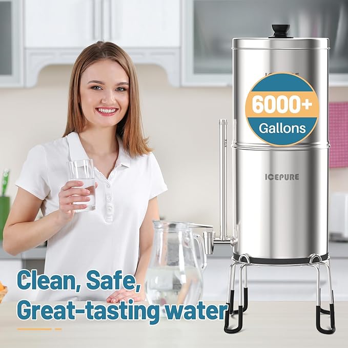 ICEPURE Water Filter Replacement for Berkey® BB9-2 Black Purification, Berkey® Gravity-fed Water Filtration System, ICEPURE Gravity Water Filter, 4PACK