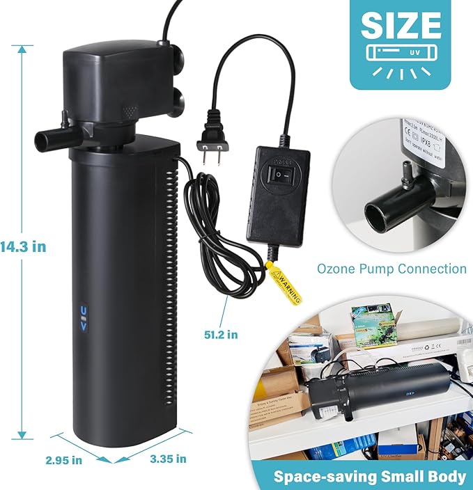 TARARIUM 600GPH Cold Plunge Filter Small Pool Filter for Up to 1000 Gal Ice Bath Hot Tub Cloudy Water Cleaner with Green Clean Machine fof Cold Pod