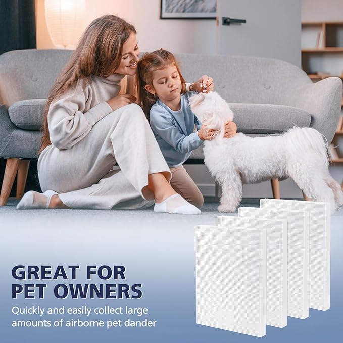 4 Pack C545 HEPA Replacement Filter S Compatible with Winix C545 Air Purifier, Replaces Part 1712-0096-00 and 2522-0058-00, HEPA Filter Only