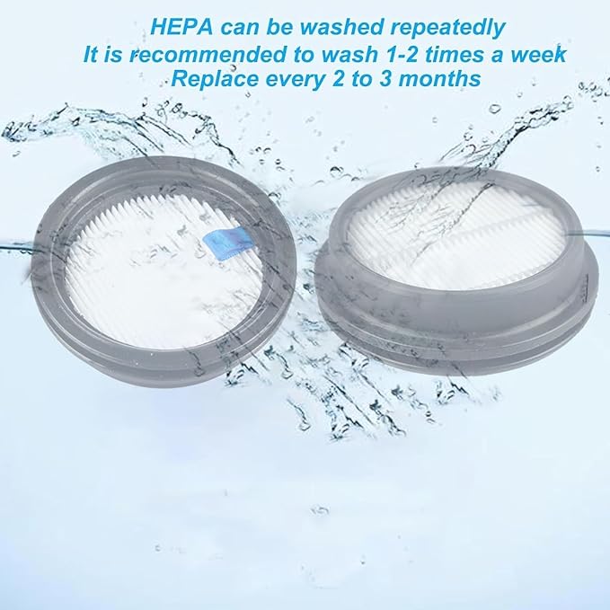 3Pack Hepa Filters Replacement Compatible with Tikom V500 Cordless Vacuum Cleaner. Tikom Vacuum Accessories or Parts for V500.