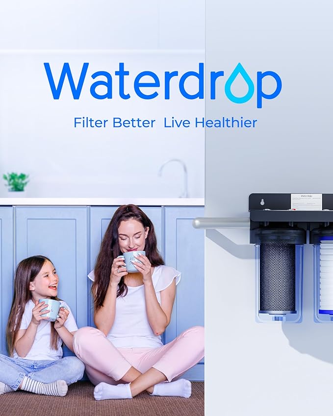 Waterdrop Whole House Water Filter, Carbon Filter Reduce Chlorine,Taste, and Odor Cartridge Replacement for GE GXWH40L, FXHTC, Ispring, Culligan® RFC-BBSA, Whirlpool®, Any 10" x 4.5" System, 5 Micron