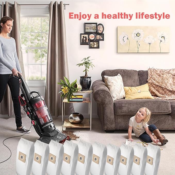 10-PACK AH10040 AH10040CT Type Y Vacuum Cleaner Bags for Hoover WindTunnel Type Y HEPA Pleated Vacuum Filter Bags,902419001