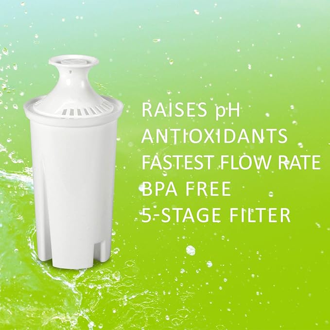 Alkaline Water Replacement Filter, Fits Brita Pitcher (3-pack)