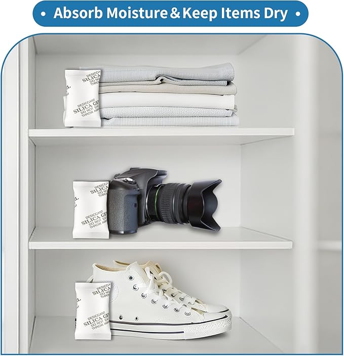 MakMeFre 5Gram(200Packets) Food Grade Moisture Absorbers Silica Gel Packs Desiccant for Moisture Storage Control