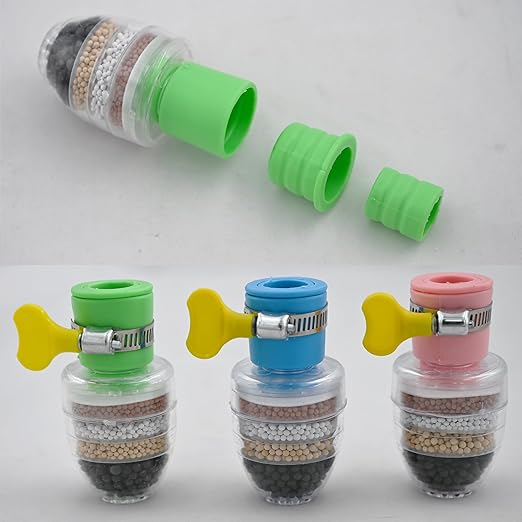 3 Pcs Faucet Water Filter,6 Layer Cartridge Activated Carbon Filters Water Filter Faucet Replacements for Sink Applicable 1/2inch - 3/4inch Faucet