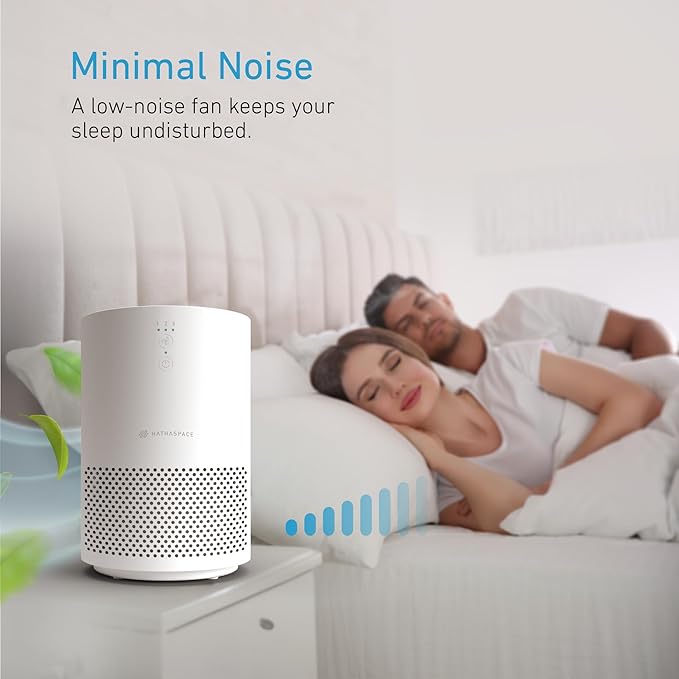 HATHASPACE HSE200 True HEPA Air Purifier for Home, Removes 99.9% of Dust, Smoke, Pet Dander, Odors, VOCs, Covers Up to 200 Sq. Ft, Quiet Air Cleaner with Smart Sensor for Bedroom & Small Rooms