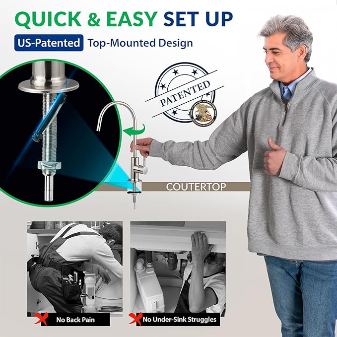 iSpring US31-PF Classic 3-Stage Under Sink Water Filtration System for Drinking, SGS-Tested PFAS Reducing, Tankless Under Sink Water Filter, High Capacity Water Filter for Sink, Pack of 1