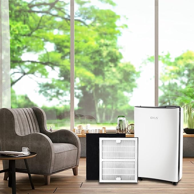 Gekufa Replacement Filter B Compatible with Idylis AC-2125, AC-2126, IAF-H-100B, IAP-10-125, IAPC-40-140, IAP-10-150, IAP-10-050 for Idylis Air Purifiers Include 2 Filters & 2 Carbon Filters