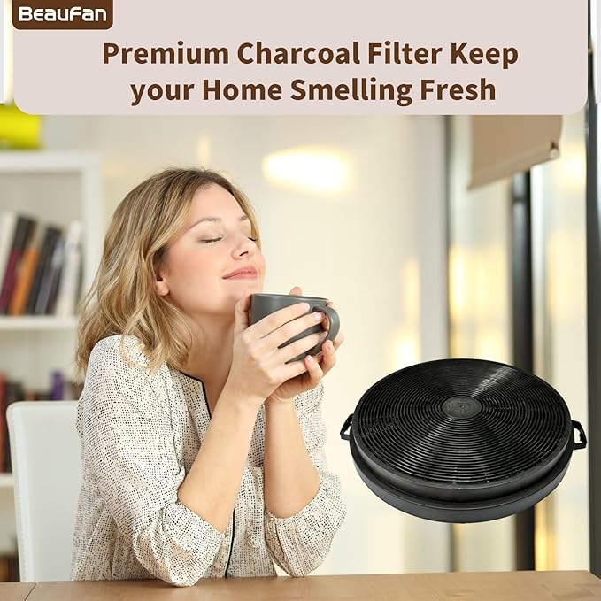 2 Pack CFI010 Charcoal Filters Fit MCBON IE71-BLACK, TE77, Fit Hauslane Range Hoods IN-R200SS Series, IN-R300SS Series, WM-540SS-30, WM-730SS-30