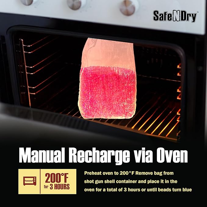 XL Gun Safe Dehumidifier - Portable Moisture Absorber, Prevents Corrosion, 450g Reusable Indicating Silica Gel Desiccant Canister for 60 Cubic Feet