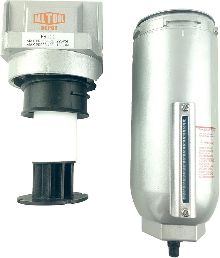 3/4" NPT SUPER DUTY Industrial Grade Particulate Filter/Water Trap For Air Compressor Compressed Air Lines, 5u With Metal Bowl (AUTO DRAIN)