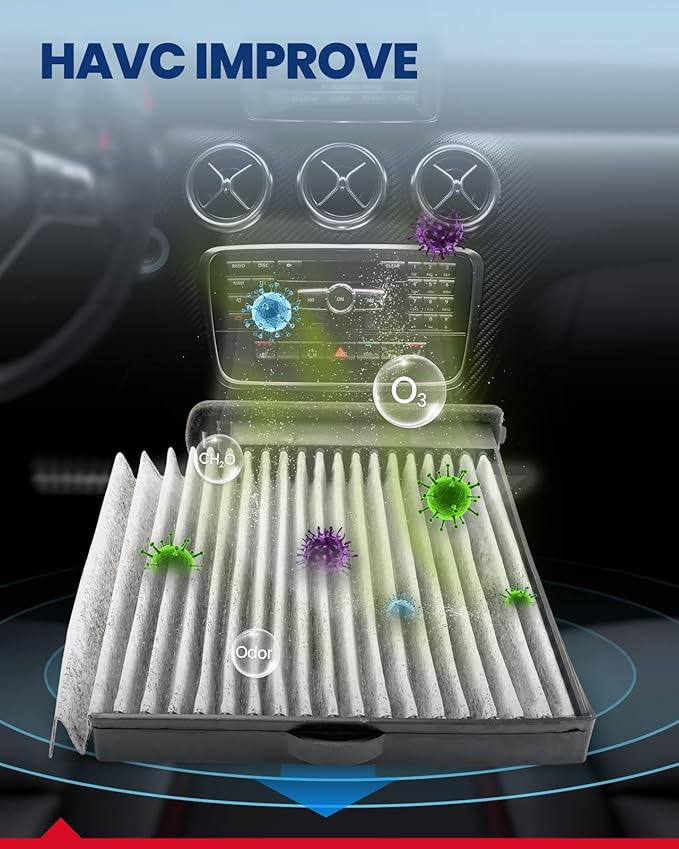 KAX Cabin Air Filter, CF10545 Replacement for Versa 2007 2008 2009 2010 2011 2012 2013, w/Activated Carbon Passenger Compartment Air Filter