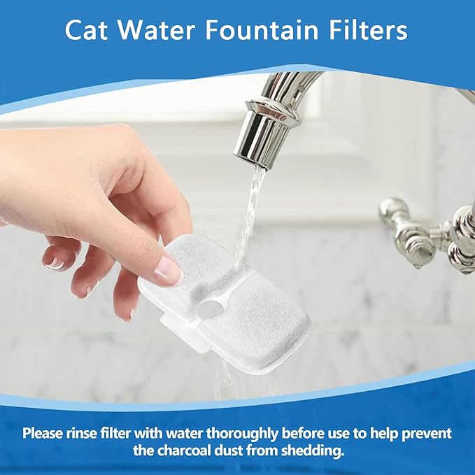 18Pack Cat Water Fountain Replacement Filter for PETLIBRO Dockstream Cat Water Fountain PLWF005/PLWF115/PLWF105, Triple Filtration System Replacement Filter, Cordless Ultra-Quiet Pet Water Fountain