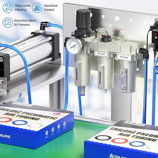 TAILONZ PNEUMATIC 0-240PSI 3/4" NPT Industrial 3-Stage Air Dryer System – Particulate Filter, Coalescing Filter, Desiccant Dryer & Regulator (Auto Drain)