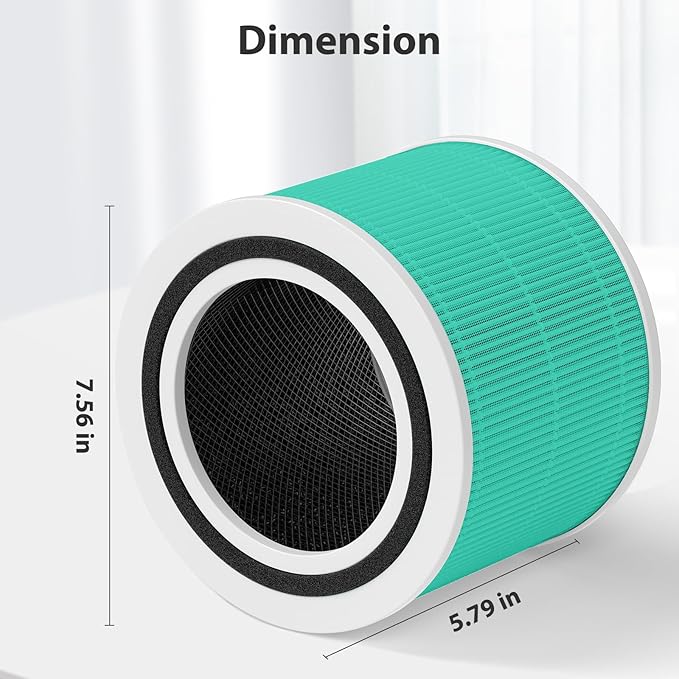 Core 300 Toxin Absorber Replacement Filter for LEVOIT Core 300, Core 300-P, Core 300S VortexAir Air Purifier, H13 Grade True HEPA Filter, Part No. Core 300-RF (Green)