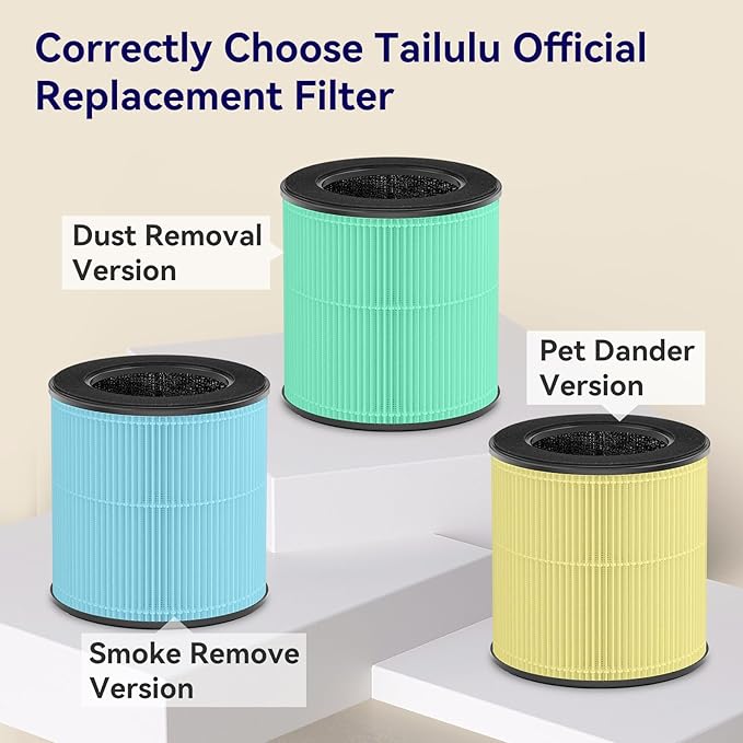 Air Purifiers for Bedroom Home, Tailulu H14 True HEPA Air Purifier Filter, Quiet Air Cleaner With 12dB Sleep Mode Night Light Speed Control Timer, Portable Small Air Purifier For Allergies Pets, AP052