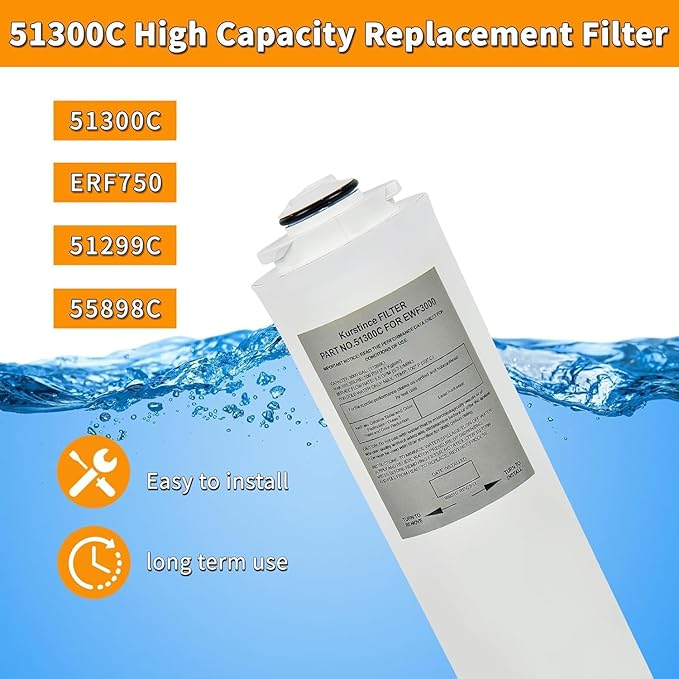51300C Filters, Replacement for Elkay EWF3000 51300C Filter By NSF/ANSI 42 Certified, Compatible With Ezh2o Filter Replacement Bottle Stations, 3000 Gallon High Capacity 3 Packs (No Chip)