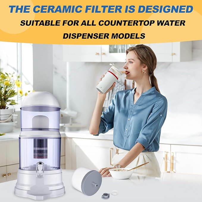 Ceramic Dome Water Filter Replacement 0.2 to 0.5 micron for Countertop Water Filter System 4PACK