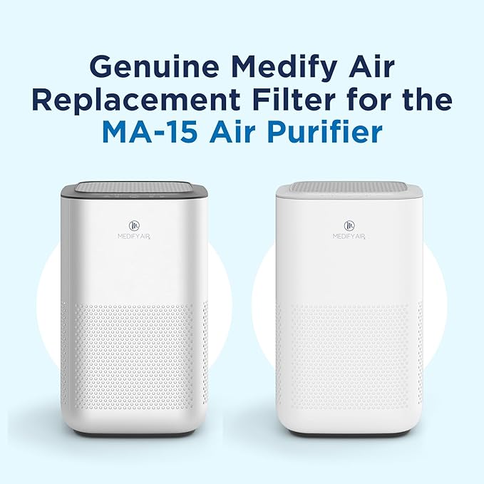 Medify Air MA-15 Genuine Replacement Filter | for Allergens, Wildfire Smoke, Dust, Odors, Pollen, Pet Dander | 3 in 1 with Pre-filter, H13 HEPA, and Activated Carbon for 99.7% Removal | 1-Pack