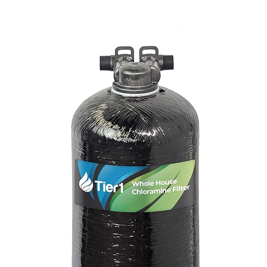 Tier1 Whole House Chloramine Filter | 600,000 Gallon Capacity, 5-6 Year Life | Pre-Filled Carbon Tank with 1 Cubic Foot of Premium Catalytic Granular Activated Carbon | Home Water Filtration System